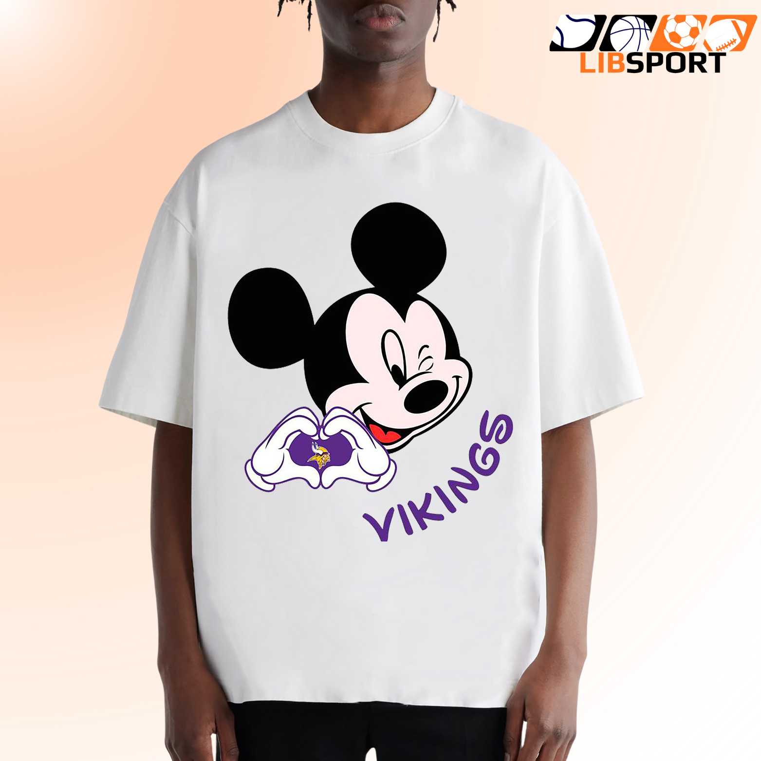 Minnesota Vikings Disney Love T Shirt, Unisex Nfl Shirt